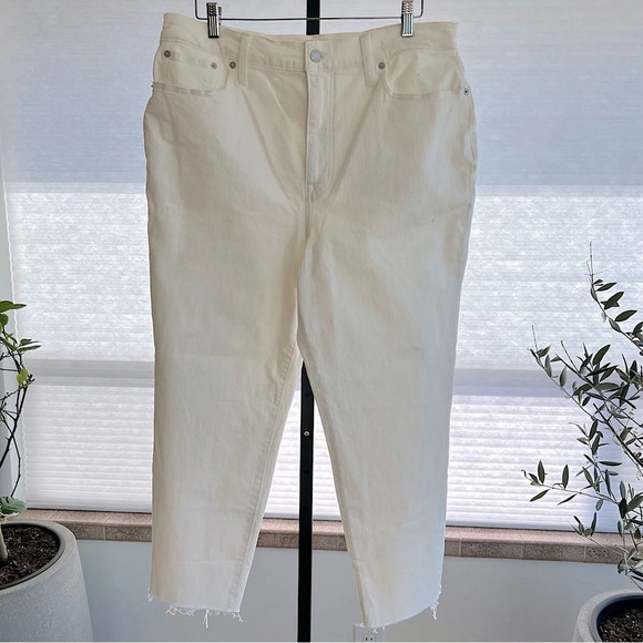 Madewell High Rise Mom Jeans White 32 NWT Classic Spring Summer Capsule Wardrobe - Picture 1 of 8